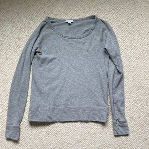 Standard James Perse sz 1 Heather Gray Cotton Long-sleeve Shirt Top Small